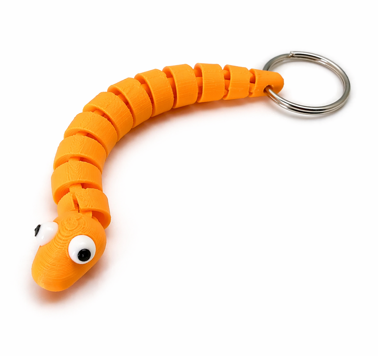 3D printed Wiggle Worm Keychain