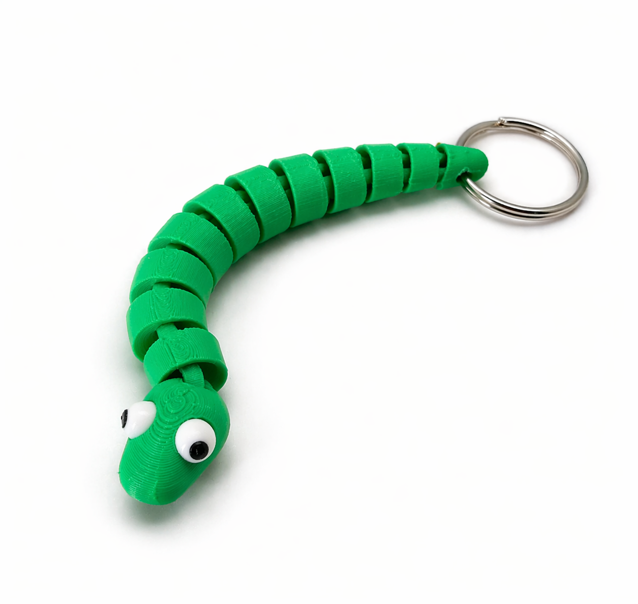 3D printed Wiggle Worm Keychain