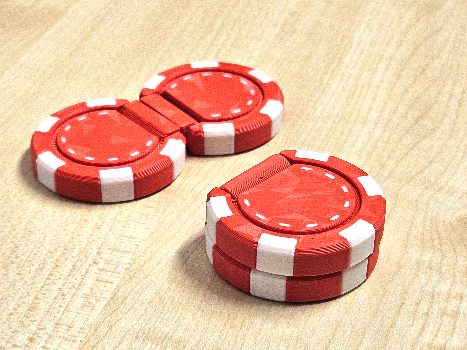 3D Printed - Poker Chips Flip Fidget