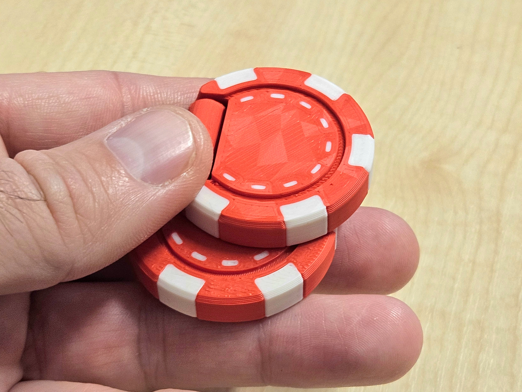 3D Printed - Poker Chips Flip Fidget