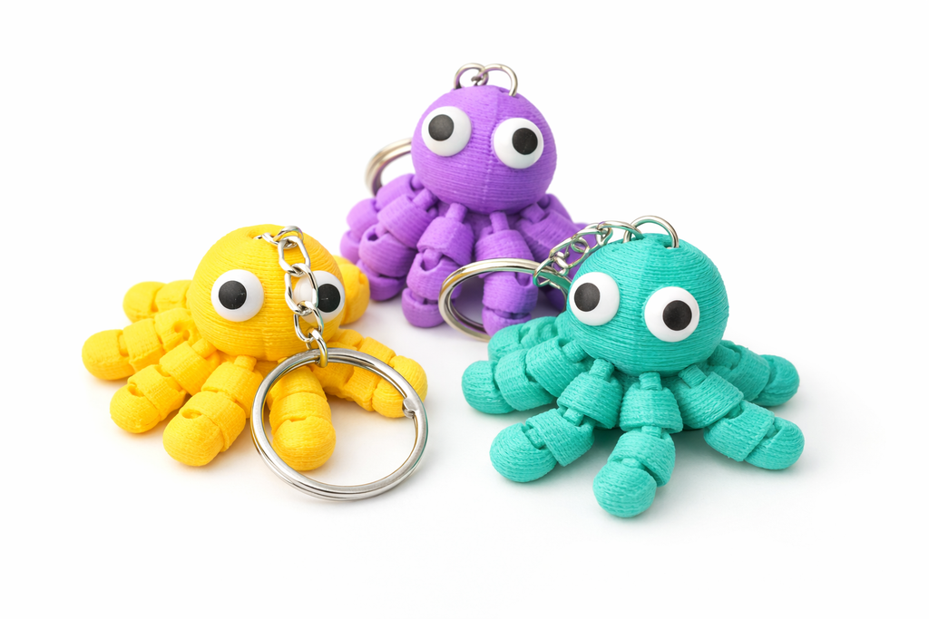 Flexible Octopus Keychain (3D Printed)
